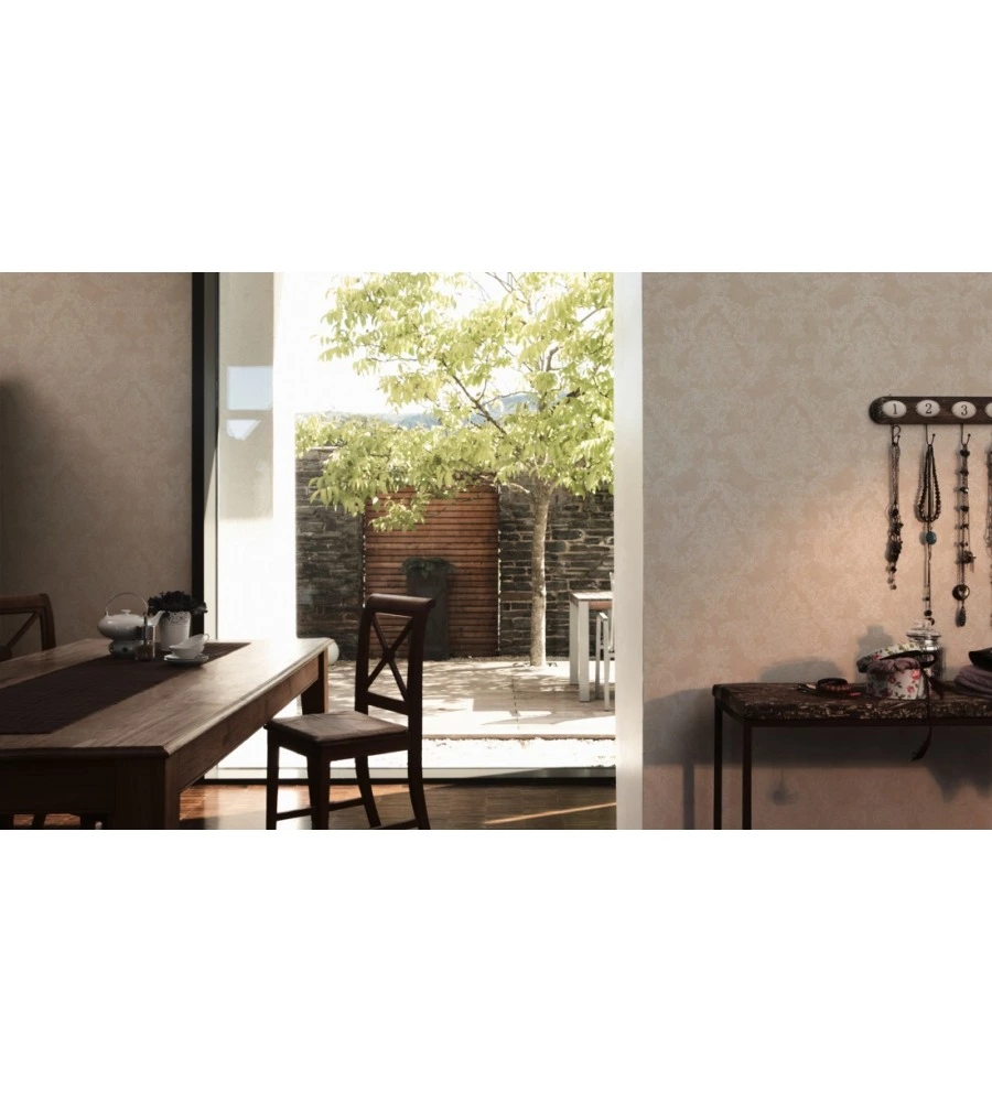CARTA DA PARATI PARATO ESPANSO TNT DAMASCO SHADE BEIGE